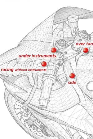 Tijdelijk Beschikbaar BITUBO - STEERING DAMPER KIT BLACK, ORIGINAL MOUNT - ADJ: 18 CLICKS